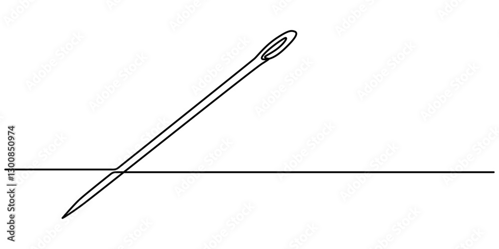 Sewing needle continuous one line art vector illustration design, Continuous Line Drawing of Sewing Icon. Hand Drawn Symbol Vector Illustration, Continuous linear needlepoint pattern. Single line pro. Sewing needle continuous one line art vector illustration design, Continuous Line Drawing of Sewing Icon. Hand Drawn Symbol Vector Illustration, Continuous linear needlepoint pattern. Single line pro.