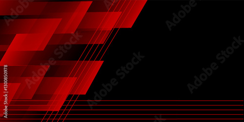 red background with abstract square shape, dynamic and sport banner concept.