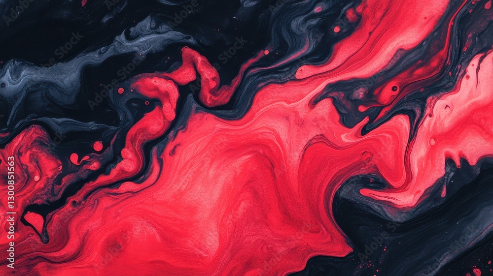 Obraz premium Swirling red and black ink in water creating a moody and dramatic effect