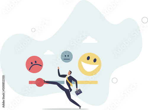 Dissatisfaction, dislike or negative feedback, angry customer or dissatisfied employee, angry review, disappointment rating or complaint concept.flat character life .