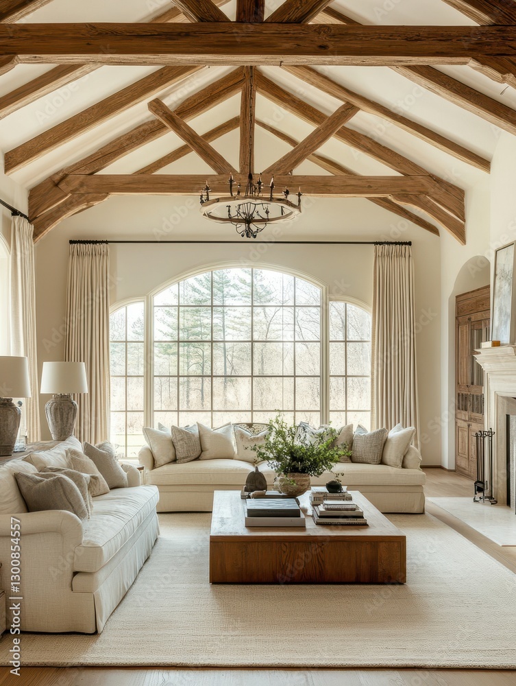Fototapeta premium A Beautiful Living Room Decorated With Classic Interiors