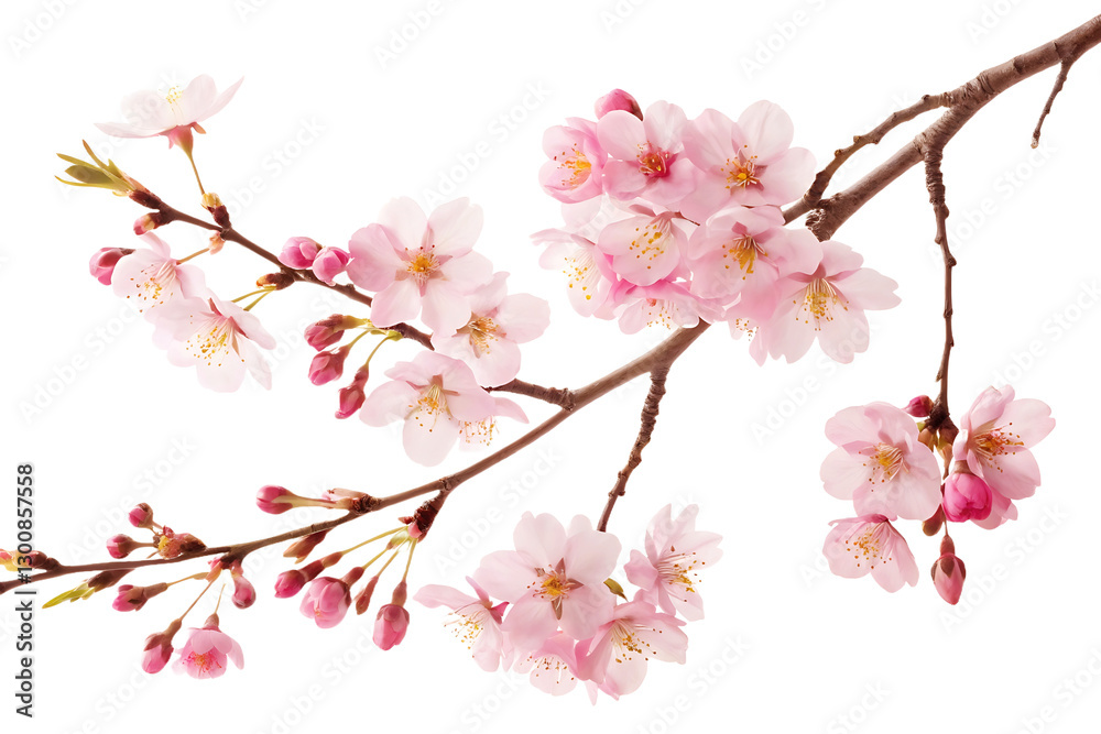Obraz premium Pink Cherry Blossom Branches PNG Transparent Background Spring Flowers