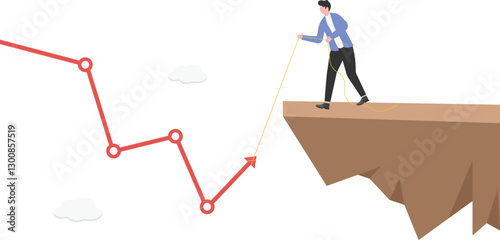 Businessmen solve company business problems to help businesses survive crisis and succeed.

