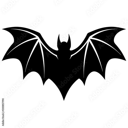 bruce wings bat silhouette vector icon white backgound