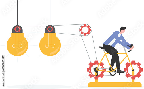 Creative new idea, innovation start up business or inspiration to achieve success goal concept

