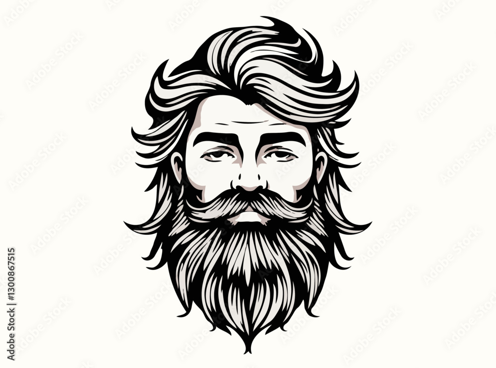 Contemporary Hair and Beard Design Illustrations Contemporary Hair and Beard Design Illustrations