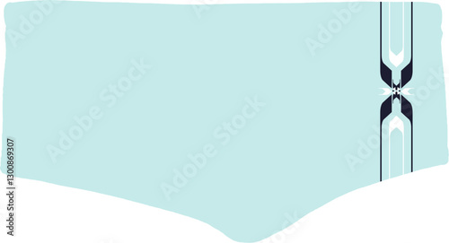 Light Blue Men's Swim Briefs with Geometric Stripe Accent