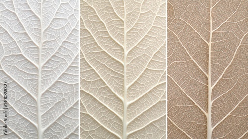 Leaf Textures: White, Beige, and Brown Variations