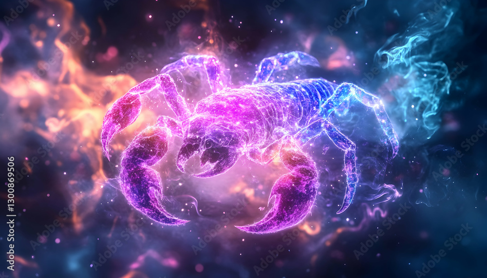 Zodiac Scorpion, Abstract Flames, Cosmic Zodiac Scorpion, Abstract Flames, Cosmic