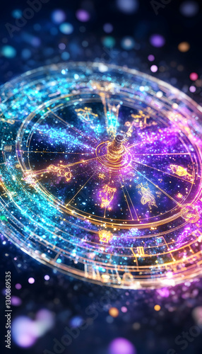 Zodiac wheel, cosmic background