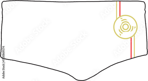 Men's White Swim Briefs with Minimalist Gold & Red Accents