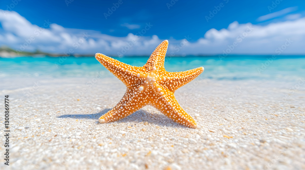 Starfish on Tropical Beach Shore Starfish on Tropical Beach Shore
