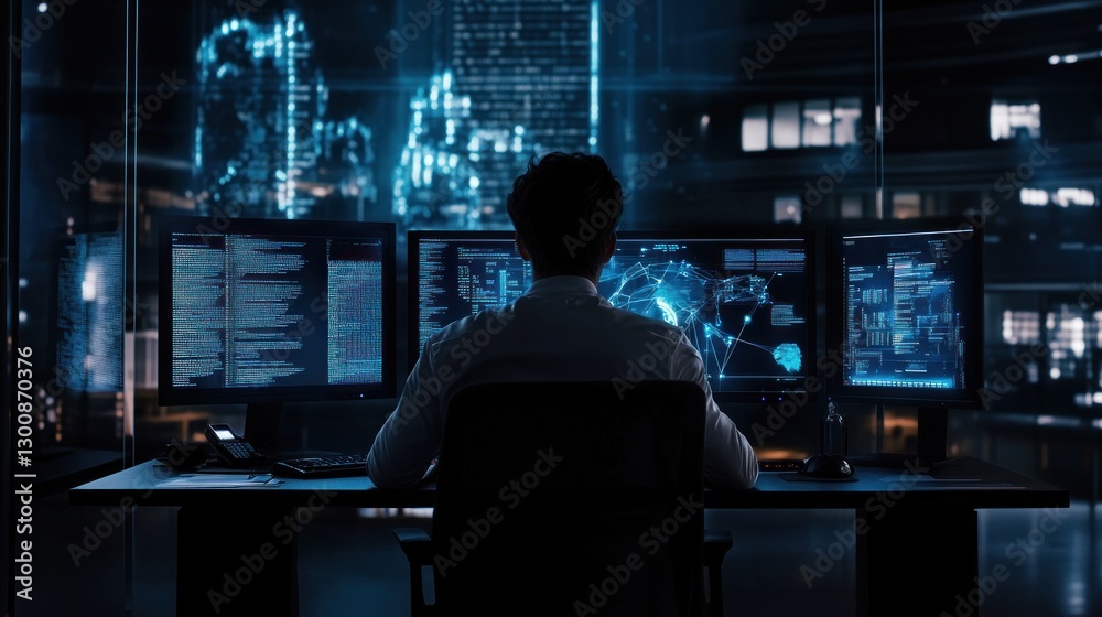 Cybersecurity Specialist Monitoring Network Cybersecurity Specialist Monitoring Network
