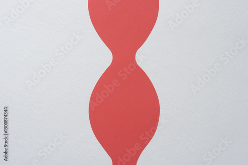 Картината върху платно abstract paper shape with wavy contour or hourglass form on blank paper