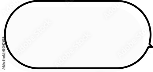 Rectangular speech bubble with side tail – outline vector