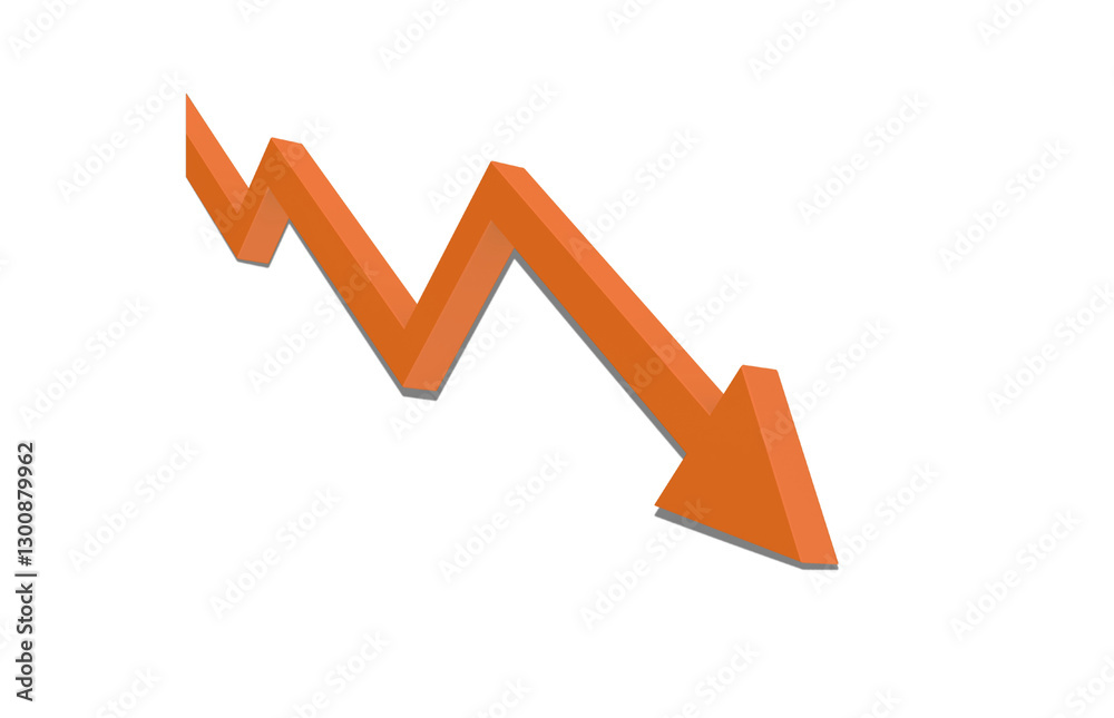 3D Graph line isolated on white background