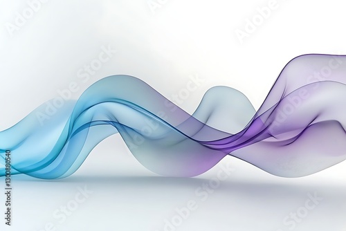 Abstract Aqua and Purple Flowing Waves Digital Art Background