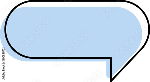 Cute blue speech bubble label frame, minimalist blank memo sticker