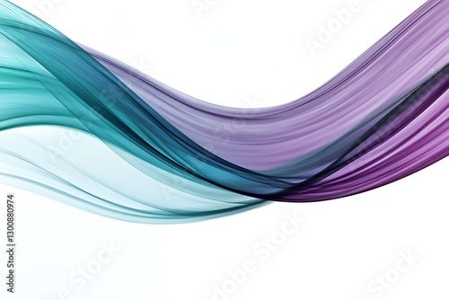 Abstract Teal and Purple Swirling Wave Design