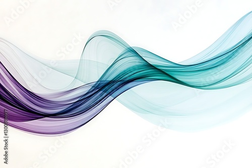 Abstract Teal and Purple Swirling Wave Design Fluid Lines of Light