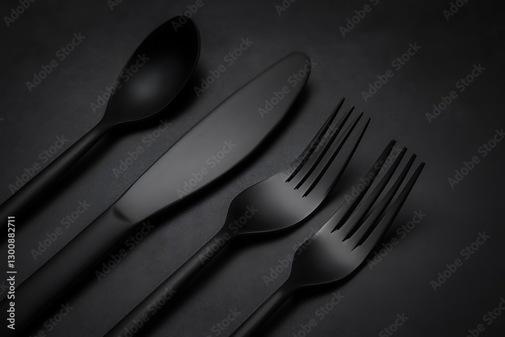 Elegant Matte Black Cutlery Set Modern Dining Enhancements Elegant Matte Black Cutlery Set Modern Dining Enhancements