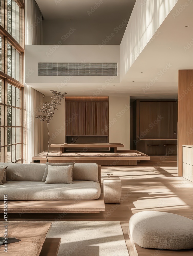 Fototapeta premium Elegant and modern interior design of living room area