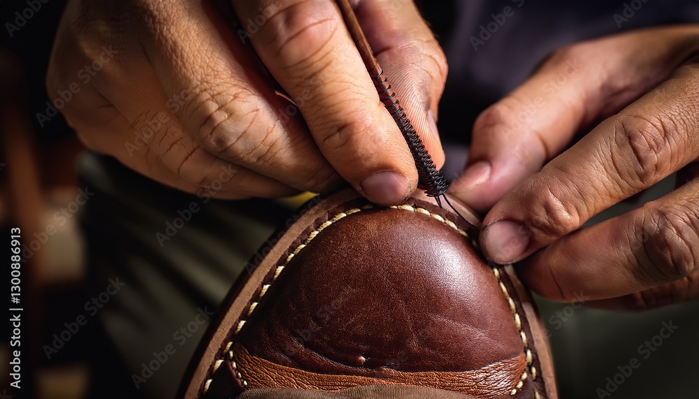 Fototapeta premium The beauty of bespoke shoes lies in their detail. 