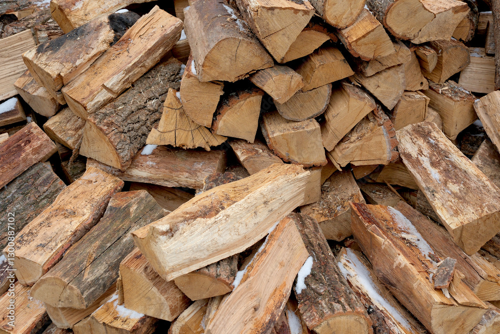 Stacked firewood ready for a cozy winter evening by the hearth Stacked firewood ready for a cozy winter evening by the hearth