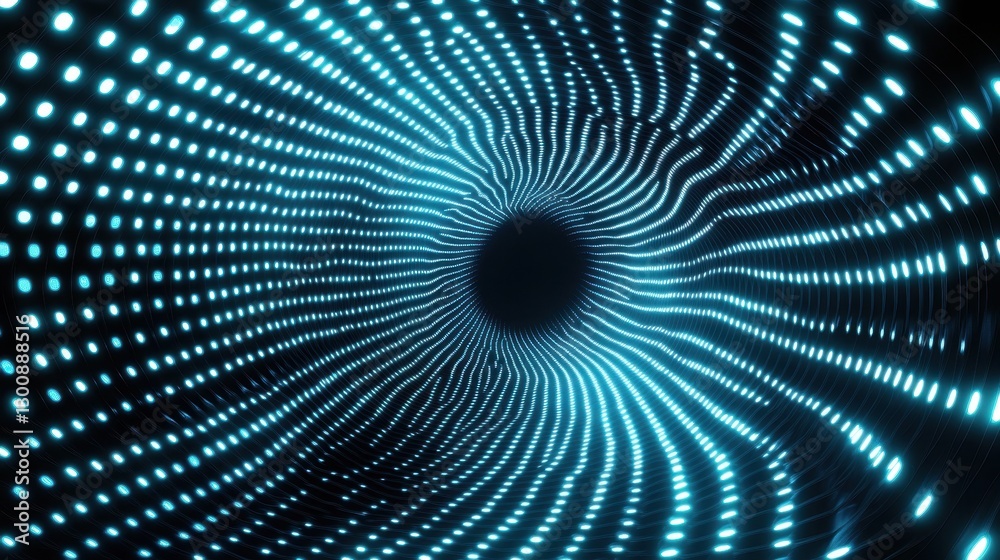 Stunning Visual of a Hypnotic Blue Tunnel with Radiating Dots and Dynamic Patterns Stunning Visual of a Hypnotic Blue Tunnel with Radiating Dots and Dynamic Patterns