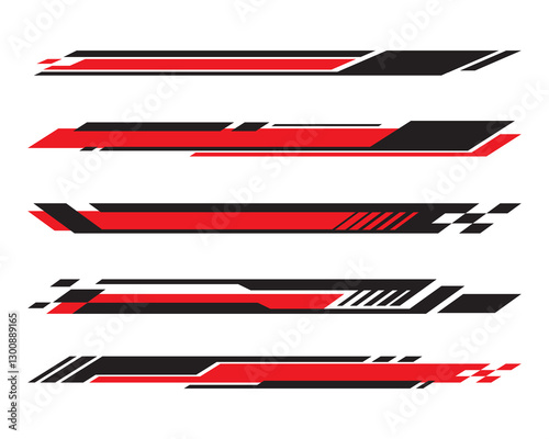 Side car body vector stripes decal. Vehicle vector decal stripes for the both parts 0201