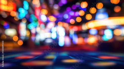 Colorful bokeh lights in a vibrant nightlife atmosphere
