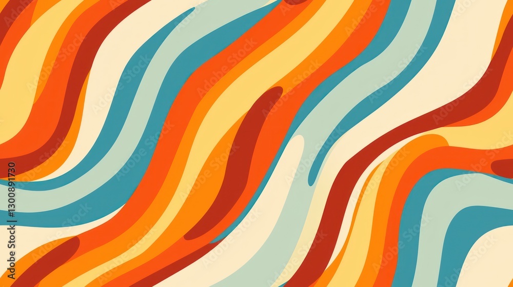 Colorful Abstract Waves Pattern in Warm and Cool Tones Colorful Abstract Waves Pattern in Warm and Cool Tones
