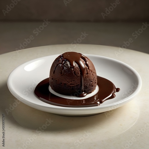 chocolate ice cream on a plate