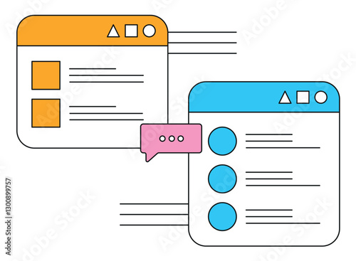 Message wireframes vector illustration