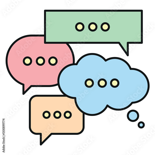 Speech bubbles in pastel colors