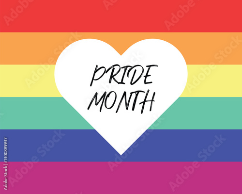 Pride month rainbow heart