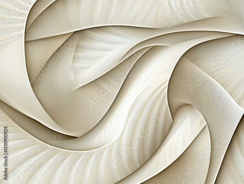 Textured Abstract Design Showcasing Flowing Cream-Colored Waves in a Seamless Pattern