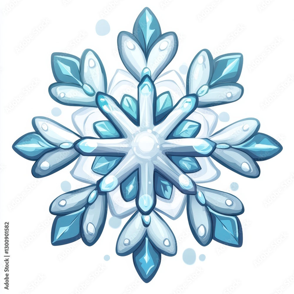 Intricate Blue and White Snowflake Design on a Light Background Intricate Blue and White Snowflake Design on a Light Background