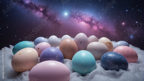 Surreal Colorful Easter Egg Galaxy – Cosmic Easter Celebration