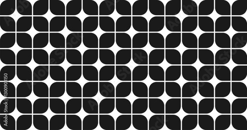Seamless geometric pattern. Black and white background. Vector.