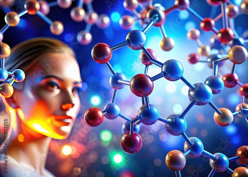 Glycerol 3D Model: Chemical Formula Portrait Photography, Molecular Structure, Organic Compound Image photo