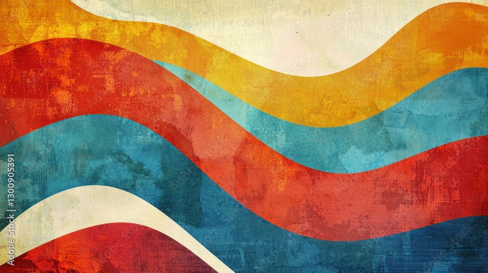 Colorful Waves in Warm Tones with Textured Background Effect Colorful Waves in Warm Tones with Textured Background Effect