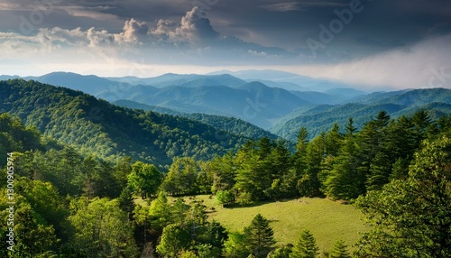 usa tennessee townsend view of forested smoky mountains photo