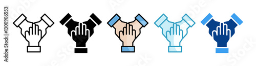 Working Together  Icon Set Multiple Style Collection