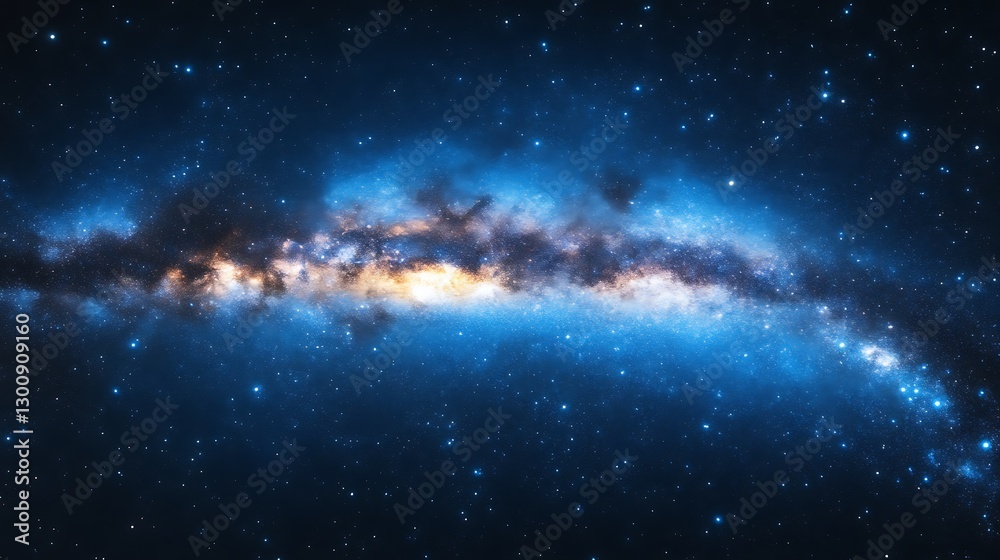 Fototapeta premium Celestial Galaxy Panorama A Stunning Night Sky View