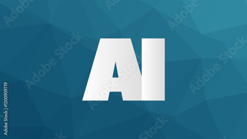 Artificial intelligence. Deep learning. Smart digital technology. AI vector illustration for science, programming, presentation, concept design, business. Blue triangle pattern