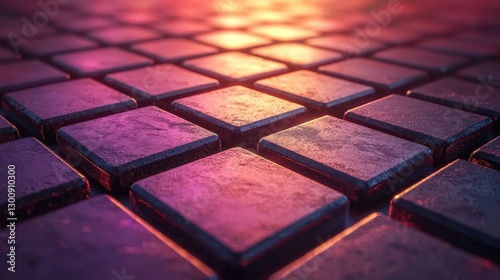 Glowing Cubes, Abstract Background Texture