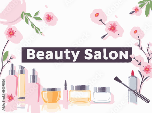 Cosmetics Banner Design: Beauty Salon Background
