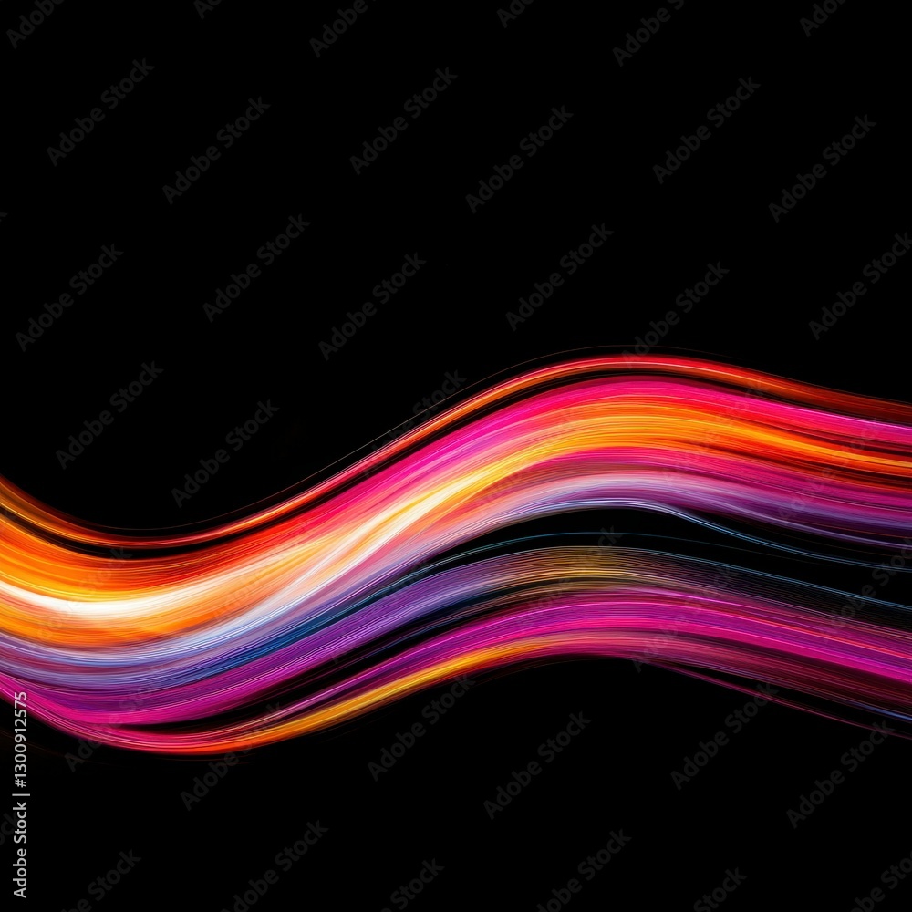 Colorful Light Trails Create a Dynamic Abstract Pattern on a Black Background Showcasing Vibrant Energy and Movement Colorful Light Trails Create a Dynamic Abstract Pattern on a Black Background Showcasing Vibrant Energy and Movement