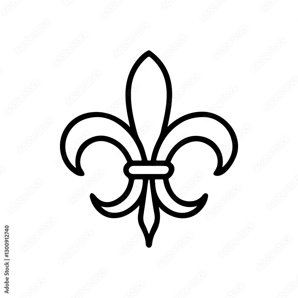 Black and White Fleur-de-Lis Symbol Black and White Fleur-de-Lis Symbol